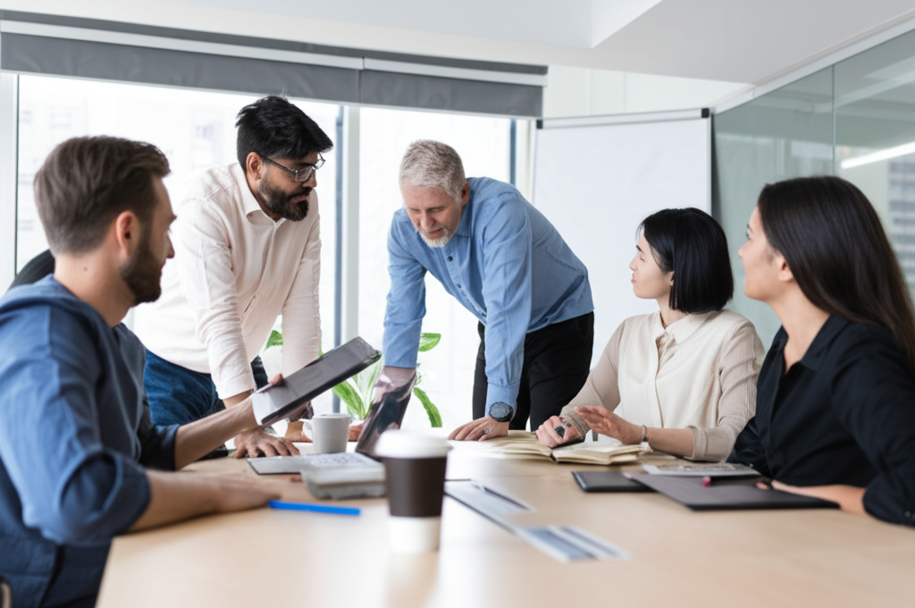 People in a language learning session